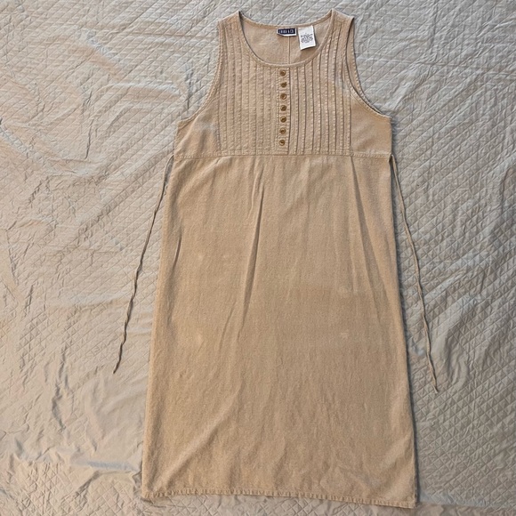 90s Linen Cottage Core Dress - Picture 2 of 5